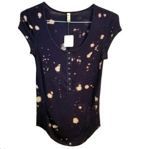 Free People🌎 Intimately Navy Henley Cap  Slv